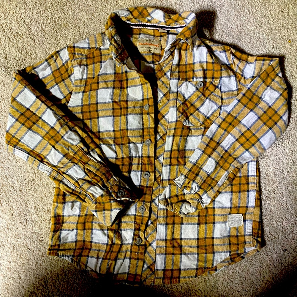 Vintage Weatherproof Yellow Flannel Size 8